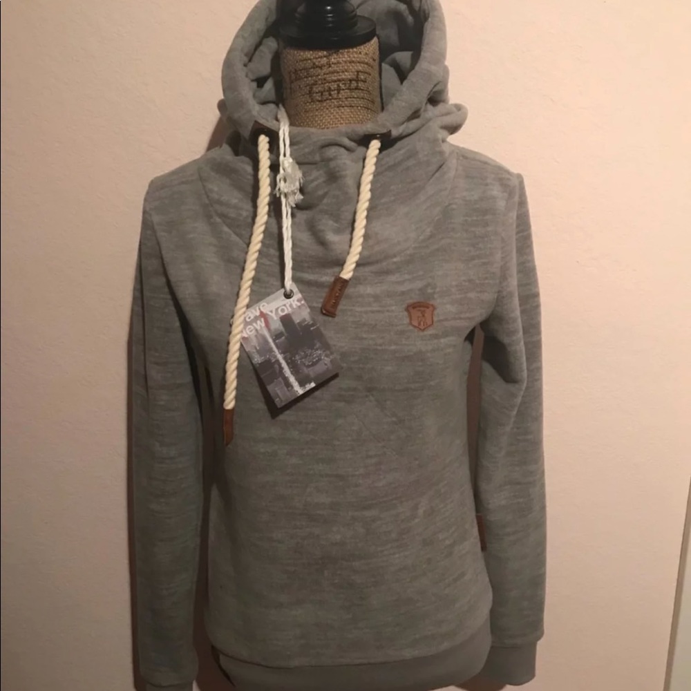 Naketano Grey Melange Fleece Hoodie size S